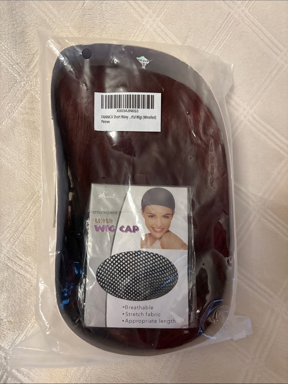 FANNICA Brand  Synthetic Short Wavy Wig in Wine Red Color New Halloween Cosplay